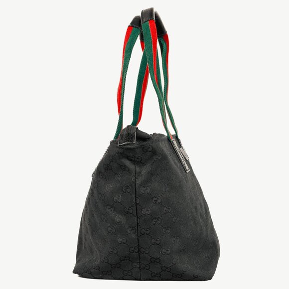 Gucci Black GG Canvas Web-Strap Small Tote - Picture 3 of 13